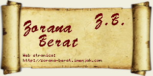 Zorana Berat vizit kartica